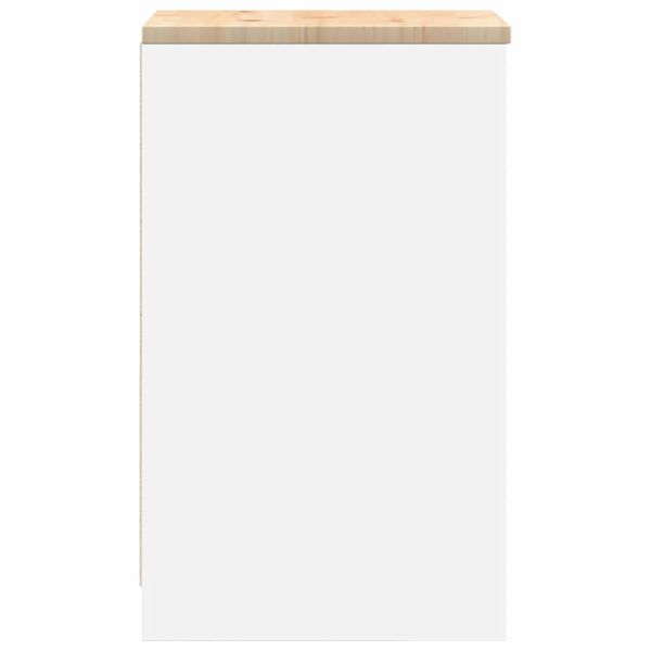 Гаражен шкаф за съхранение, бял, 40x51x85 см, бор масив