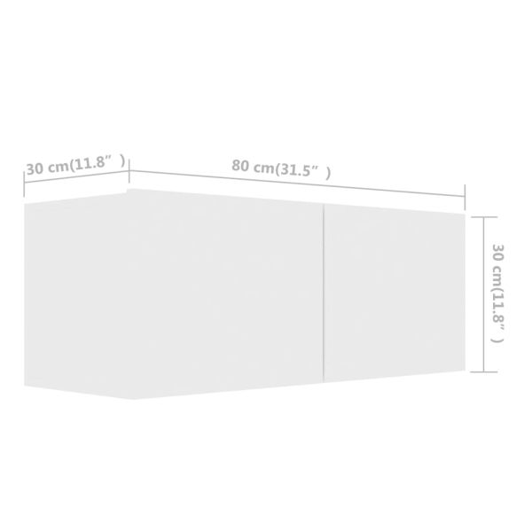 Комплект ТВ шкафове от 8 части, бял, инженерно дърво