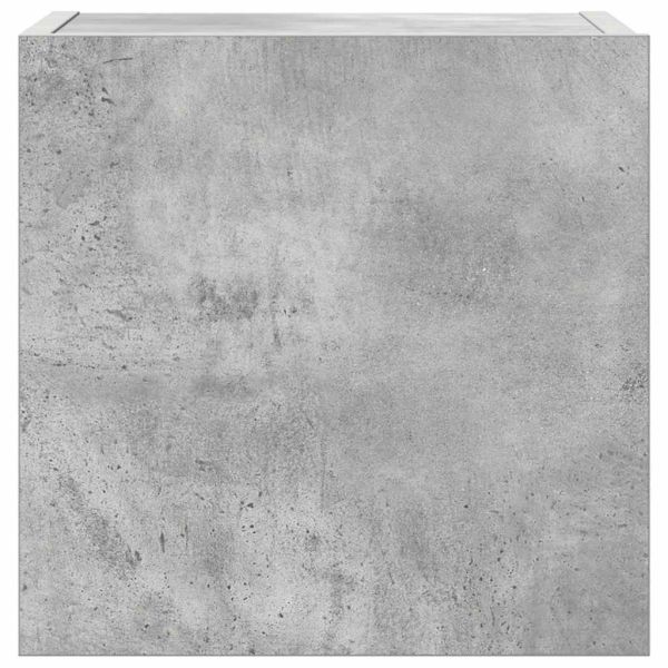 Комплект ТВ шкафове от 7 части, бетонно сив, инженерно дърво