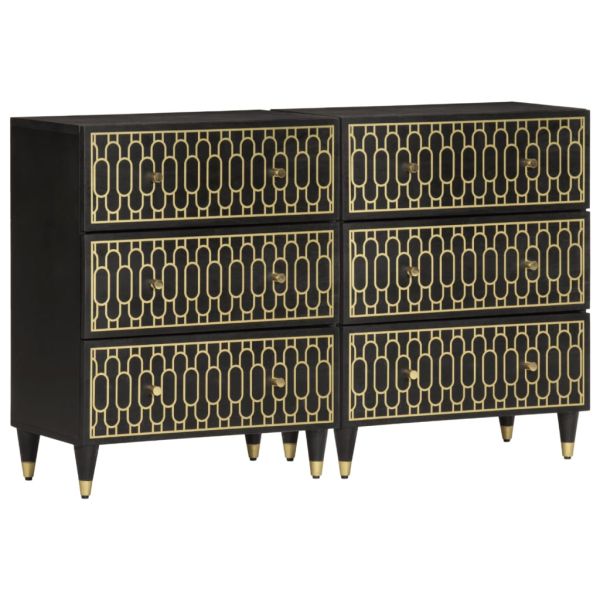 Странични шкафове 2 бр 60x33x75 см манго масивно дърво