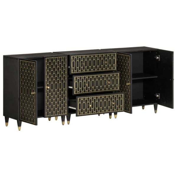 Странични шкафове 3 бр 60x33x75 см манго масивно дърво