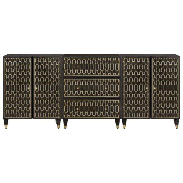 Странични шкафове 3 бр 60x33x75 см манго масивно дърво