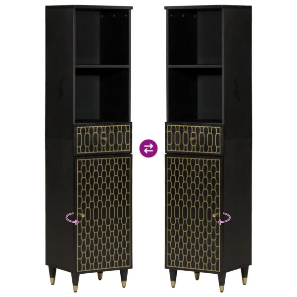 Комплект мебели за баня, 3 части, масивна мангова дървесина