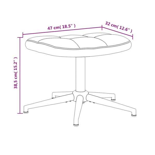 Стол за релакс с табуретка, кафяв, кадифе