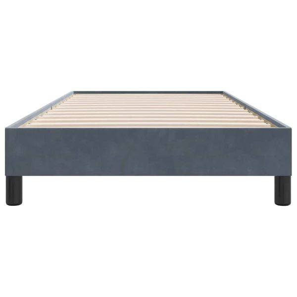 Box Spring Легло без матрак Тъмно сиво 90x210 cm Кадифе