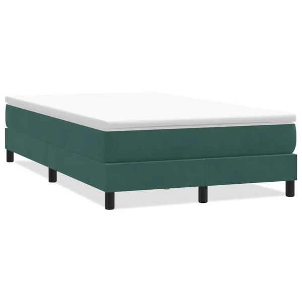 Box Spring легло без матрак Тъмнозелено 120x210 cm кадифе