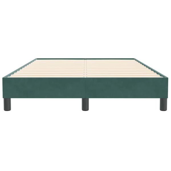 Box Spring легло без матрак Тъмнозелено 120x210 cm кадифе