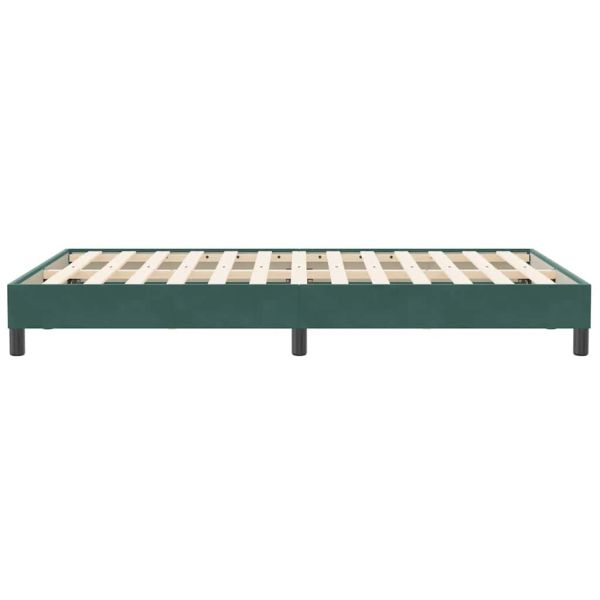 Box Spring легло без матрак Тъмнозелено 120x210 cm кадифе
