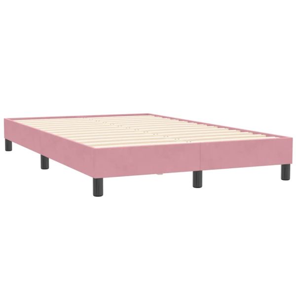 Box Spring легло без матрак розово 120x210 cm кадифе
