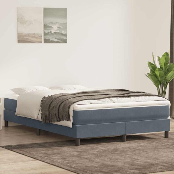 Box Spring Легло без матрак Тъмно сиво 160x210 cm Кадифе