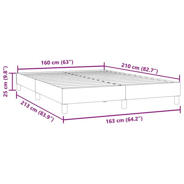Box Spring Легло без матрак Тъмно сиво 160x210 cm Кадифе