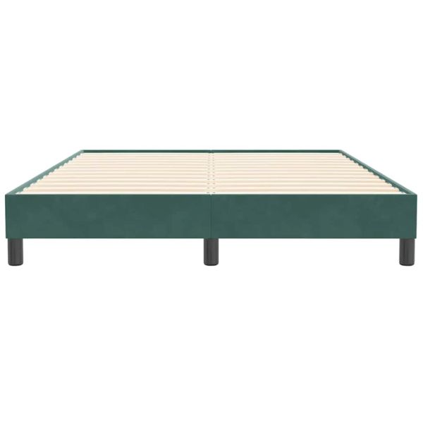 Box Spring Легло без матрак Тъмнозелено 160x210 cm Кадифе