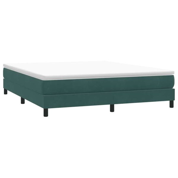 Box Spring легло без матрак Тъмнозелено 180x210 cm кадифе