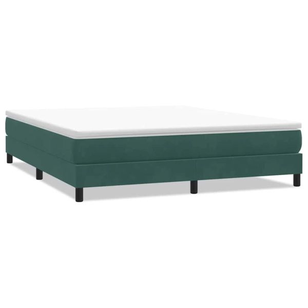 Box Spring легло без матрак Тъмнозелено 180x210 cm кадифе