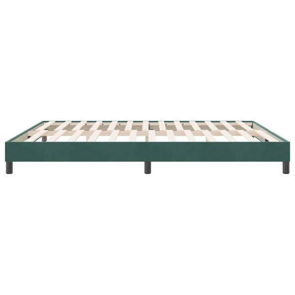 Box Spring легло без матрак Тъмнозелено 180x210 cm кадифе