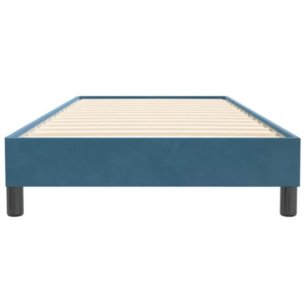 Box Spring легло без матрак Тъмно синьо 90x220 cm Кадифе