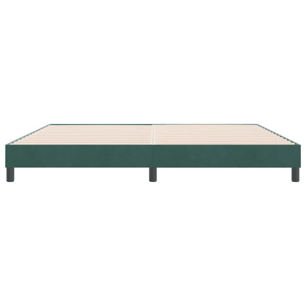 Box Spring легло без матрак Тъмнозелено 180x220 cm кадифе