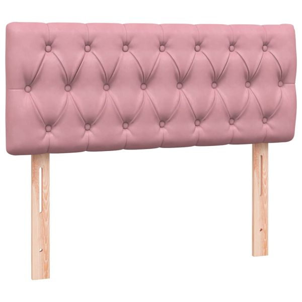 Боксспринг легло с матрак и LED, розово, 120x210 см, кадифе