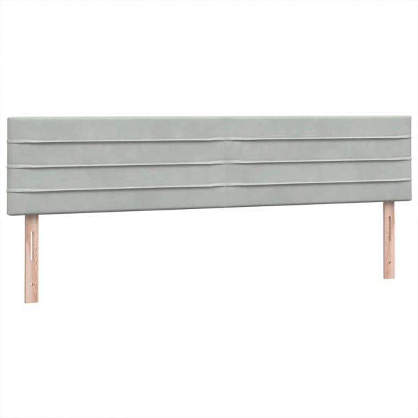 Box Spring легло с матраци Светло сиво 180x220 cm кадифе