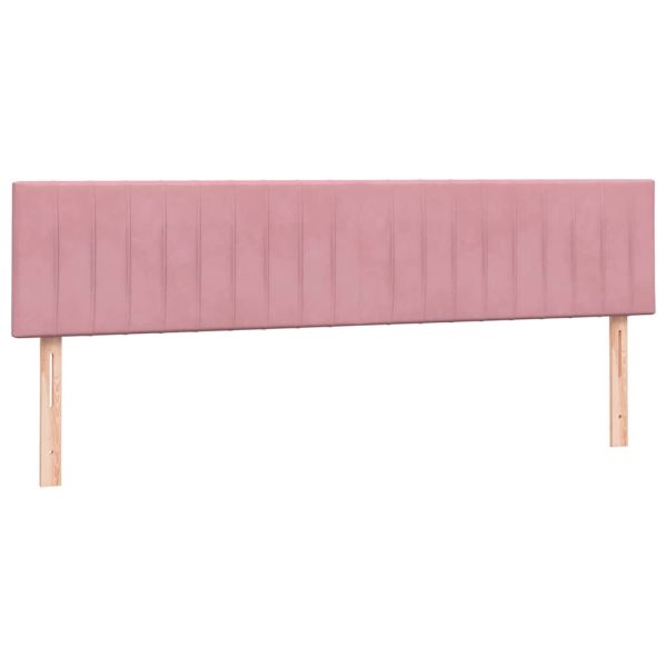 Box Spring легло с матраци Розово 180x210 cm Кадифе