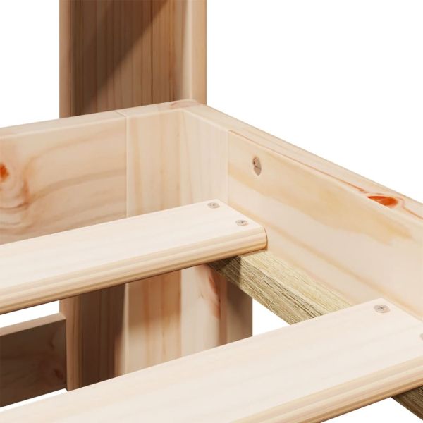 Легло с етажерка за книги, без матрак, 135x190 см, бор масив