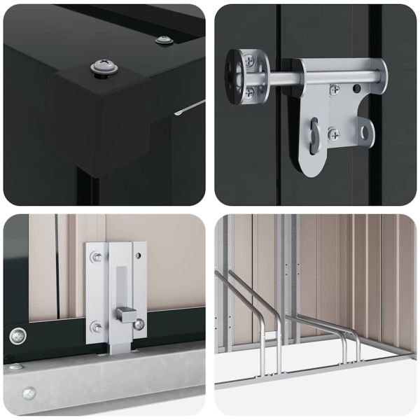 Приют за велосипеди 3 pcs Антрацит 215 x 206 x 157 см Метал