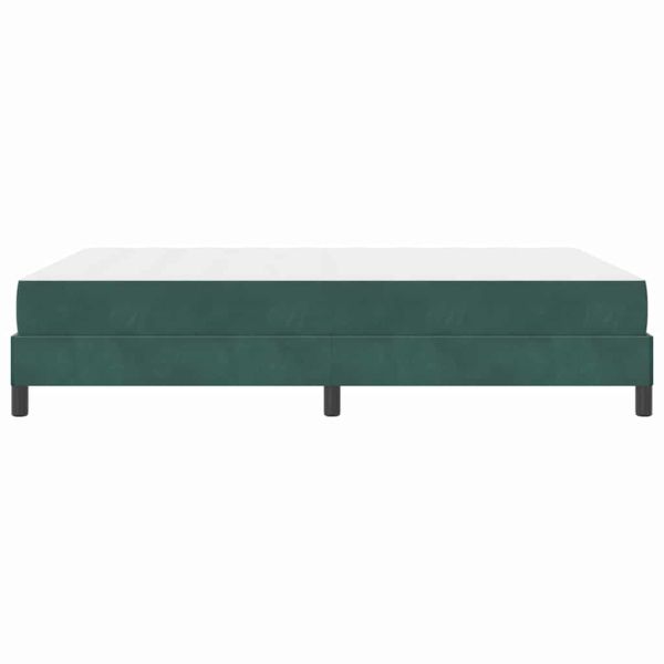 Легло с пружинирана основа Тъмен зелен 160 x 210 cm текстил