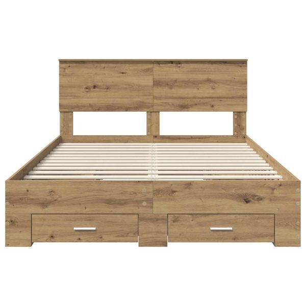 Рамка за легло с таблото Дъб 140 x 190 cm Инженерно дърво