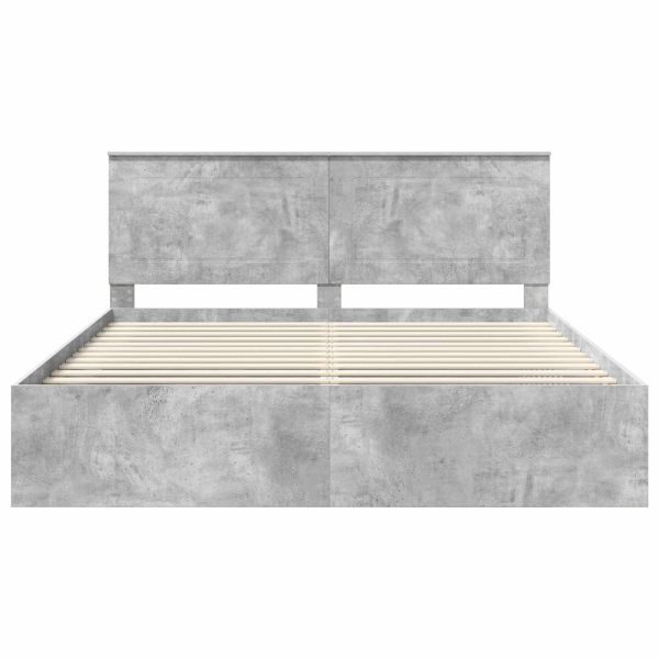Рамка за легло Бетон 180 x 200 cm Солидно борово дърво