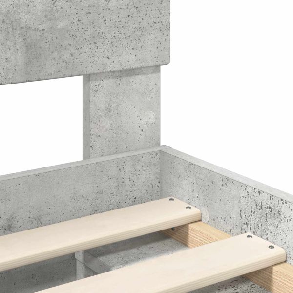 Рамка за легло Бетоново сиво 150 x 200 cm Солидно борово дърво