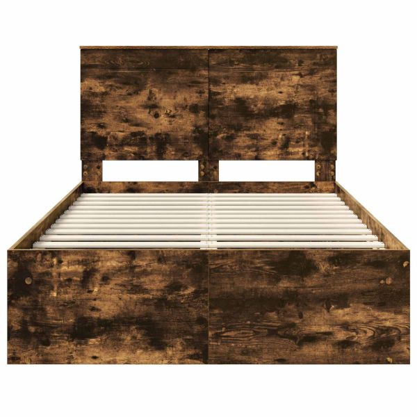 Рамка за легло Димян дъб 135 x 190 cm Солидно борово дърво
