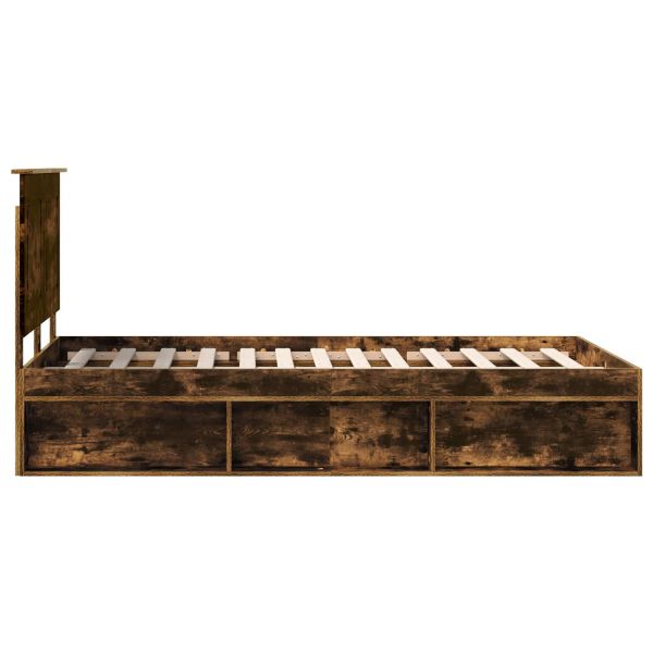 Рамка за легло Димян дъб 135 x 190 cm Солидно борово дърво