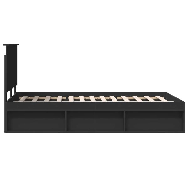 Рамка за легло Черно 120 x 200 cm Солидно борово дърво