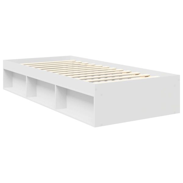 Рамка за легло с таблото Бяло 90 x 200 cm Солидно борово дърво