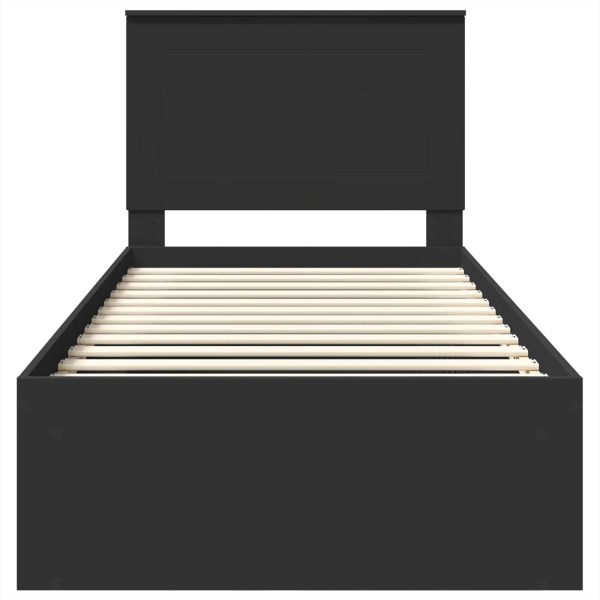 Рамка за легло с таблото Черно 90 x 200 cm Солидно борово дърво