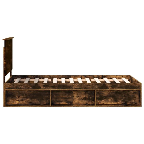 Рамка за легло Димян дъб 75 x 190 cm Солидно борово дърво