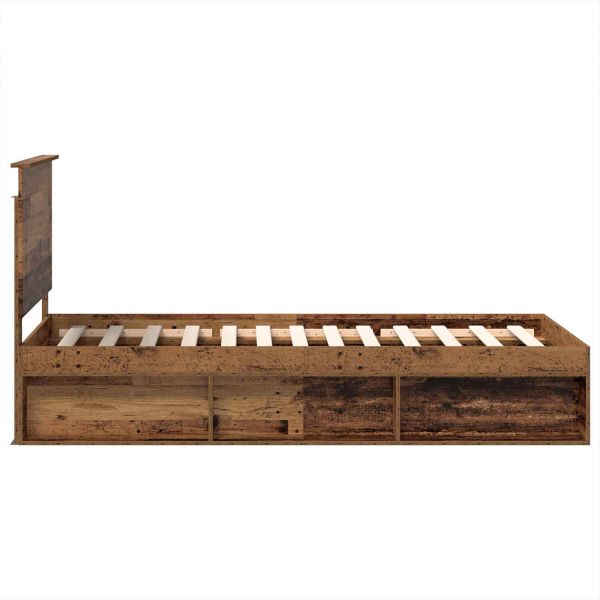 Рамка за легло Старо дърво 75 x 190 cm Солидно борово дърво