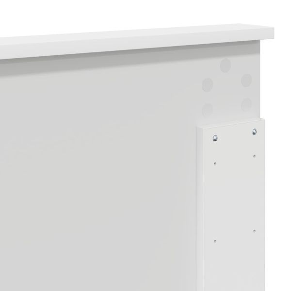 Легло с място за съхранение Бяло 120 x 200 cm Инженерно дърво