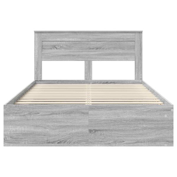 Рамка за легло Сив Сонома 150 x 200 cm Солидно борово дърво