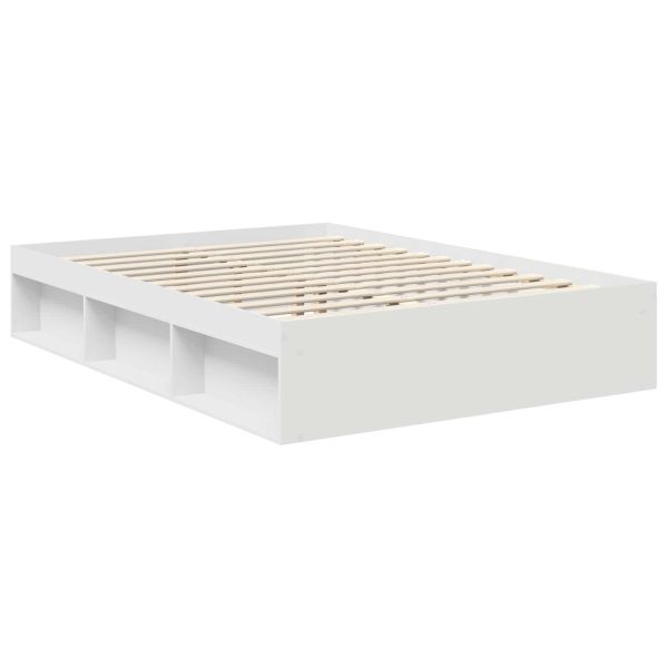 Рамка за легло с таблото Бяло 140 x 190 cm Солидно борово дърво