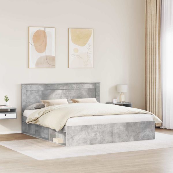 Рамка за легло Бетон 180 x 200 cm Солидно борово дърво