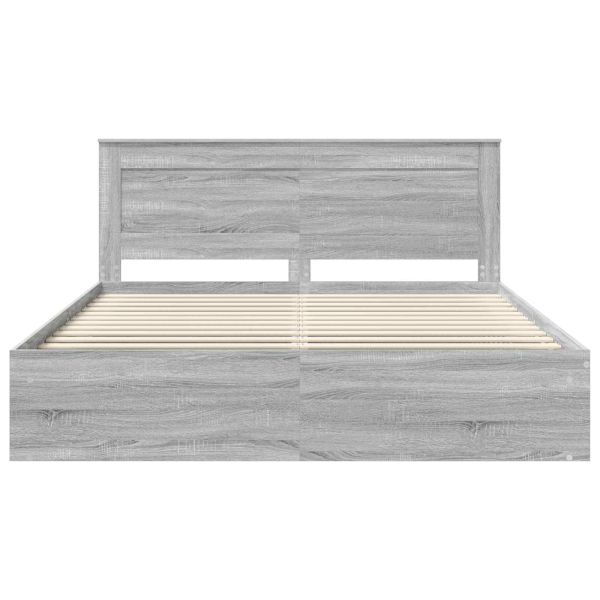 Рамка за легло Сив Сонома 180 x 200 cm Солидно борово дърво