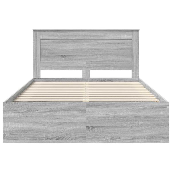 Рамка за легло Сив Сонома 150 x 200 cm Солидно борово дърво