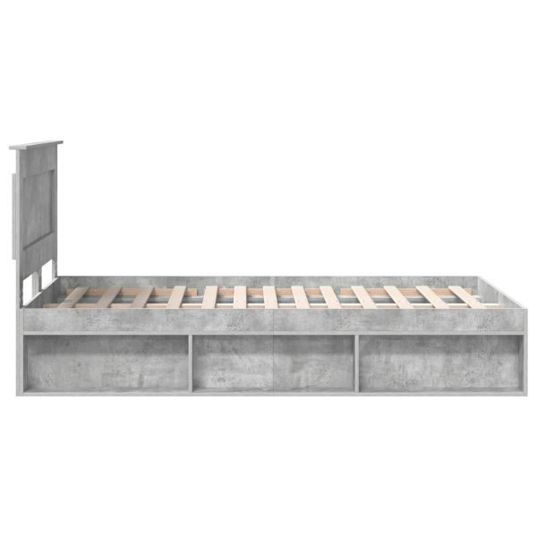 Рамка за легло Бетоново сиво 135 x 190 cm Солидно борово дърво