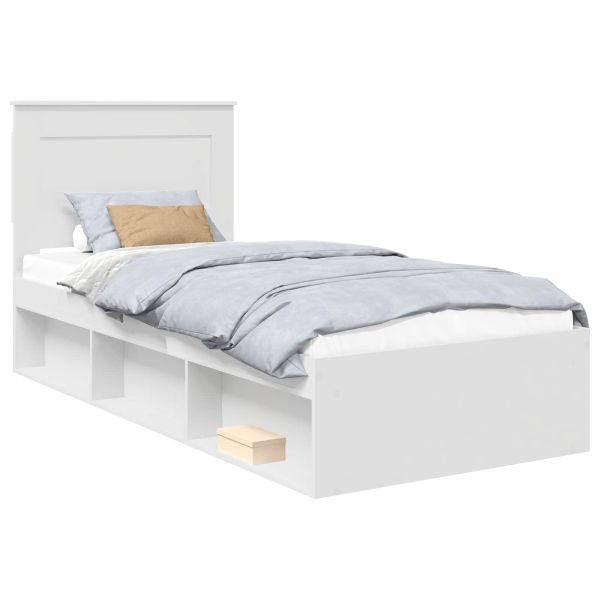 Рамка за легло с таблото Бяло 90 x 200 cm Солидно борово дърво