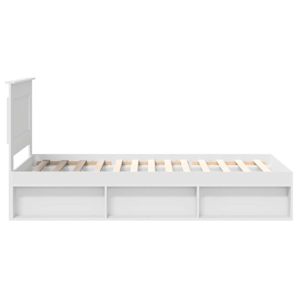 Рамка за легло с таблото Бяло 90 x 200 cm Солидно борово дърво