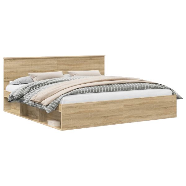 Рамка за легло Сонома 200 x 200 cm Солидно борово дърво