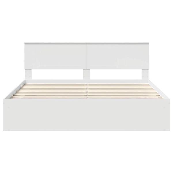 Рамка за легло с таблото Бяло 180 x 200 cm Солидно борово дърво