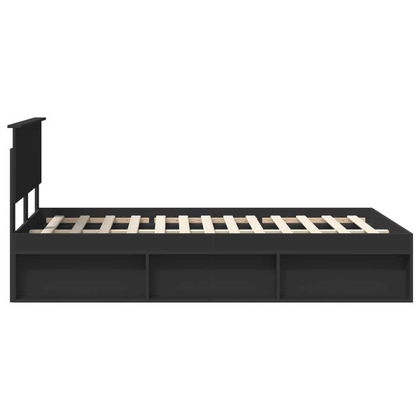 Рамка за легло Черно 120 x 200 cm Солидно борово дърво