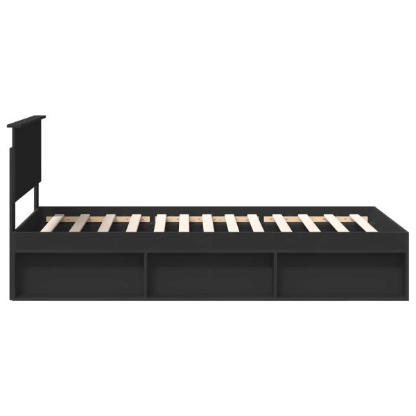 Рамка за легло Черно 100 x 200 cm Солидно борово дърво